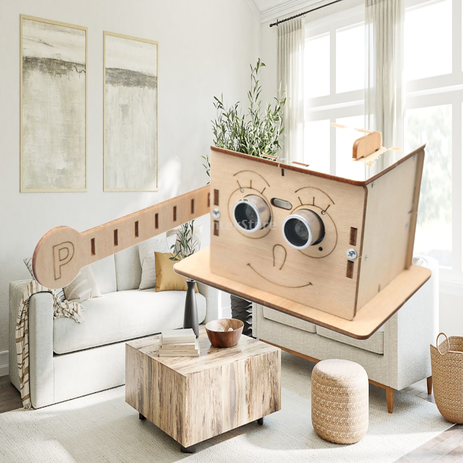 Diy Electronics Kits For Kids - Drewniany Zestaw Zabawek - Inteligentna Bariera,