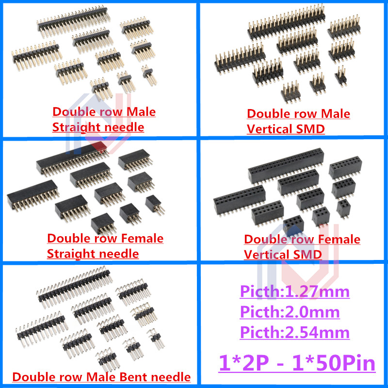 Male Female Header Pin - 10 szt. Złącze PCB 2x2P -