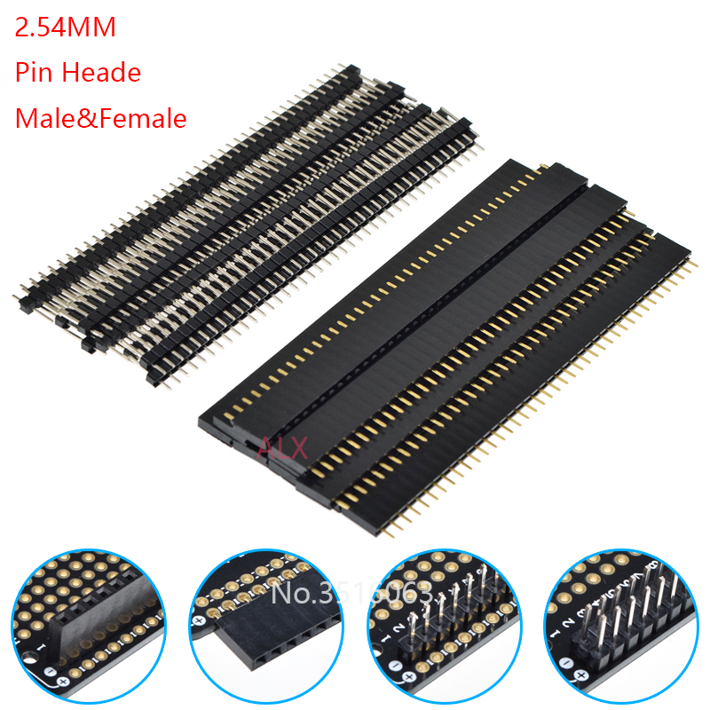 Male Female Header Pin - 5/10 szt. 2.54mm 40 Pin 1x40