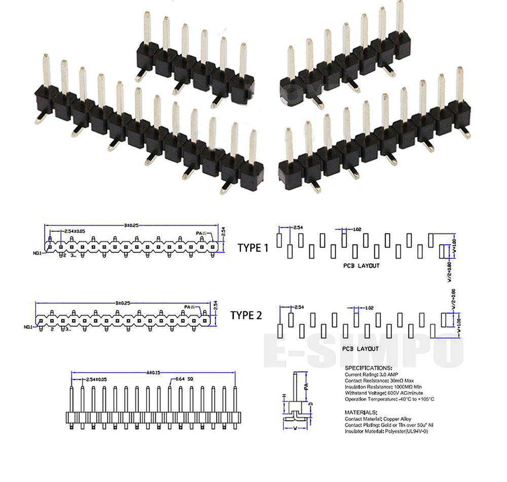 100szt 2.54mm Jednorzędowe łam – Male Female Header Pin recenzja i cena
